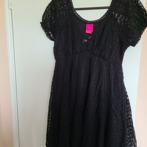 Betsey Johnson x Torrid Black Lace Babydoll Dress